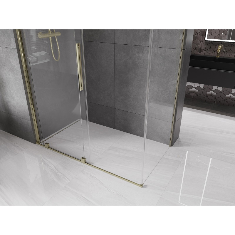 Mexen Velar плъзгаща се душ кабина 150 x 75 см, прозрачна, златна - 871-150-075-01-50