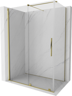 Mexen Velar разтегаема душ кабина 150 x 80 см, прозрачна, златна - 871-150-080-01-50