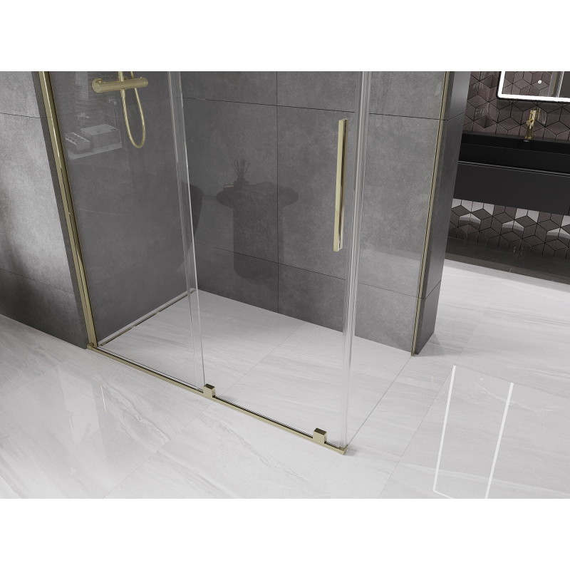 Mexen Velar плъзгаща се душ кабина 160 x 90 см, прозрачна, златна - 871-160-090-01-50