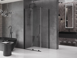 Mexen Velar душ кабина с плъзгащи се врати 90 x 70 см, прозрачна, черна - 871-090-070-01-70