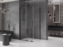 Mexen Velar душ кабина с плъзгаща се врата 90 x 80 см, прозрачно, черно - 871-090-080-01-70