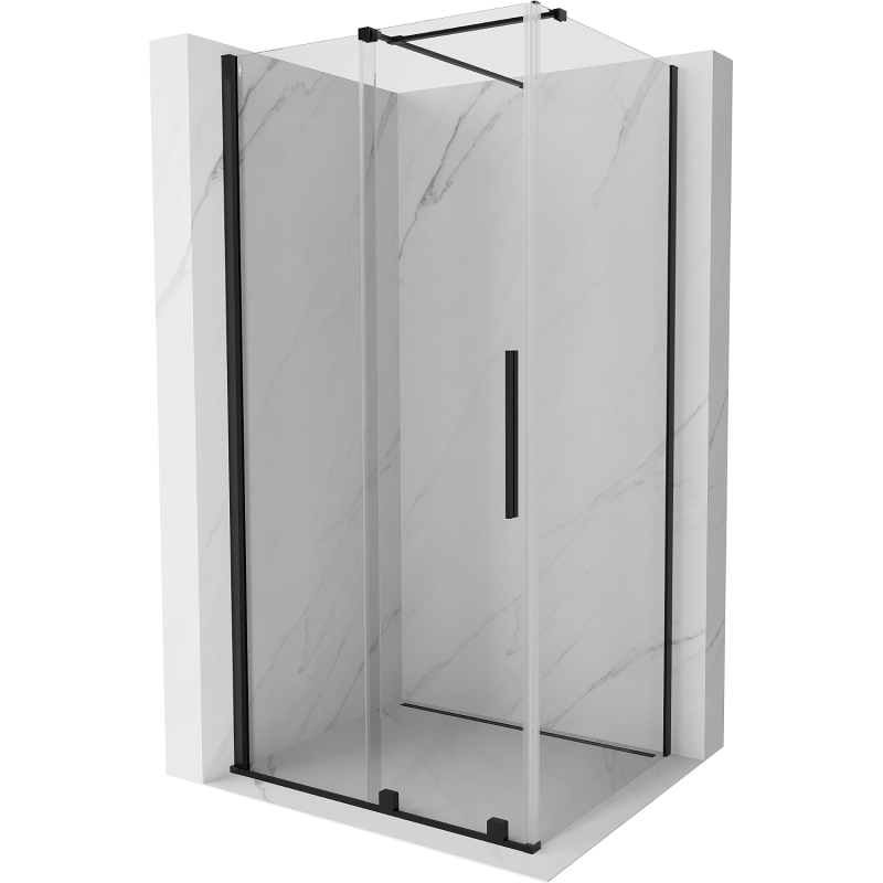 Mexen Velar плъзгаща се душ кабина 90 x 110 см, прозрачна, черна - 871-090-110-01-70