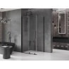 Mexen Velar плъзгаща се душ кабина 110 x 75 см, прозрачна, черна - 871-110-075-01-70
