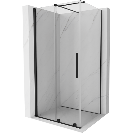 Mexen Velar разтегателен душ кабина 130 x 80 см, прозрачен, черен - 871-130-080-01-70