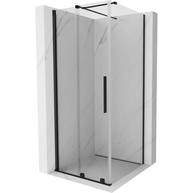 Mexen Velar разтегателна душ кабина 90 x 90 см, прозрачна, черна - 871-090-090-01-70