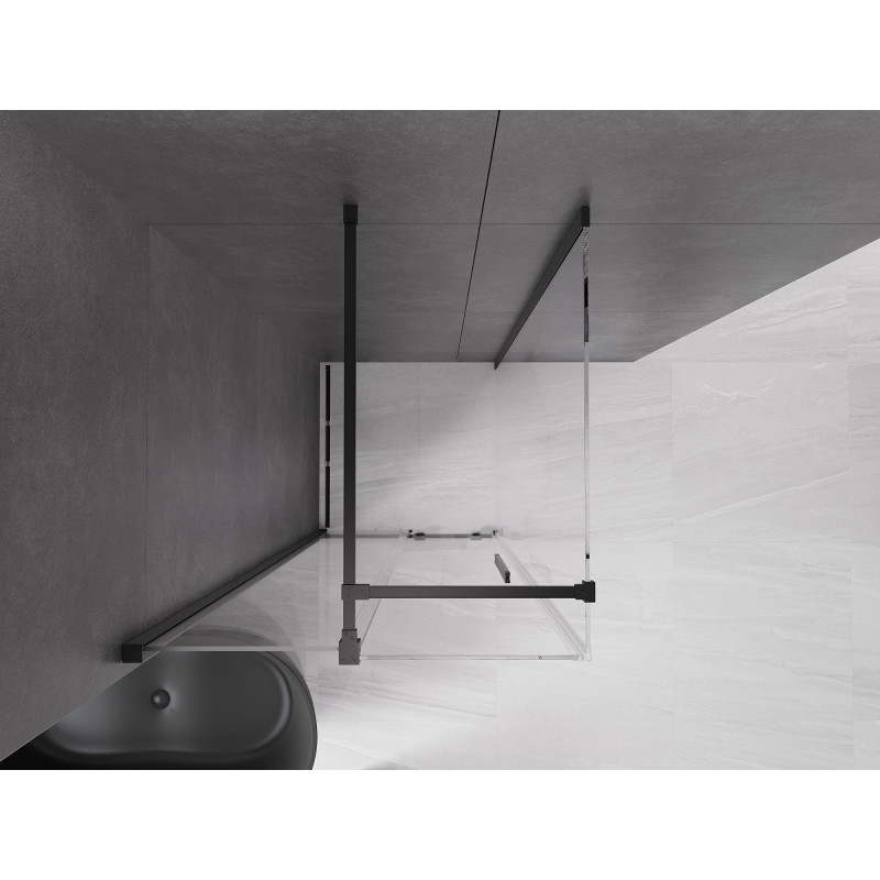 Mexen Velar разтегателна душ кабина 90 x 90 см, прозрачна, черна - 871-090-090-01-70