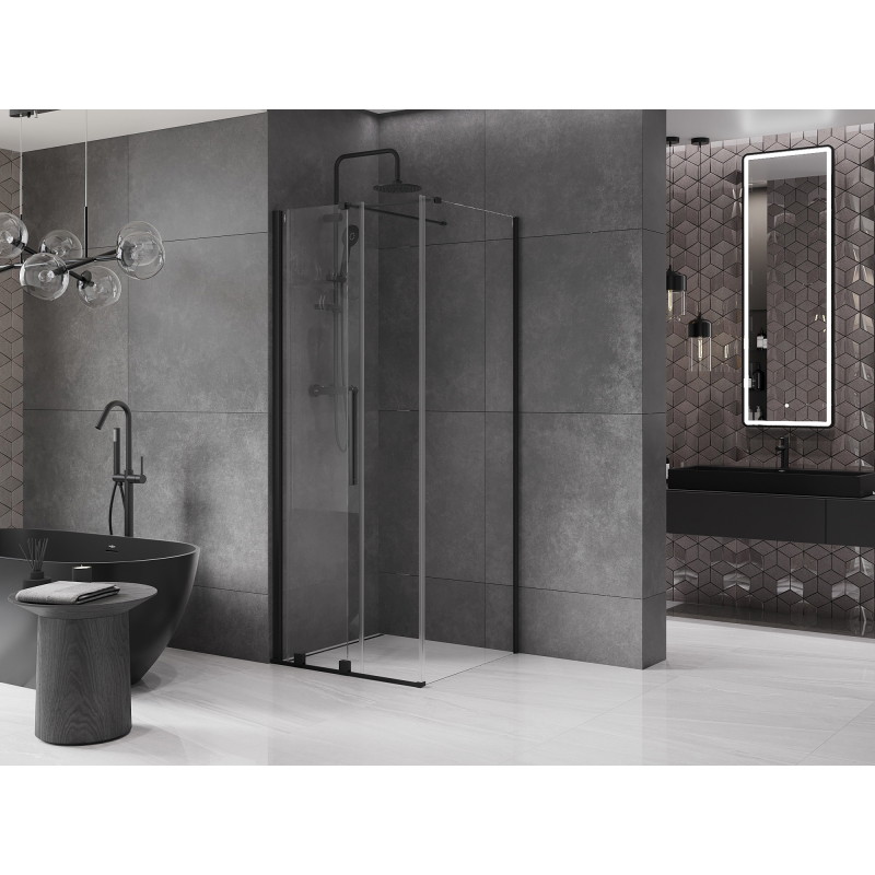 Mexen Velar плъзгаща душ кабина 110 x 110 см, прозрачна, черна - 871-110-110-01-70