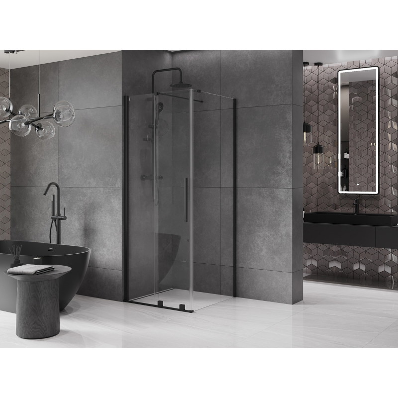 Mexen Velar плъзгаща душ кабина 110 x 110 см, прозрачна, черна - 871-110-110-01-70