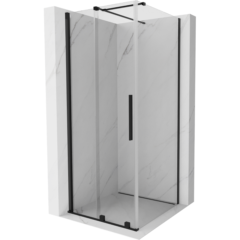 Mexen Velar плъзгаща се душ кабина 120 x 120 см, прозрачна, черна - 871-120-120-01-70