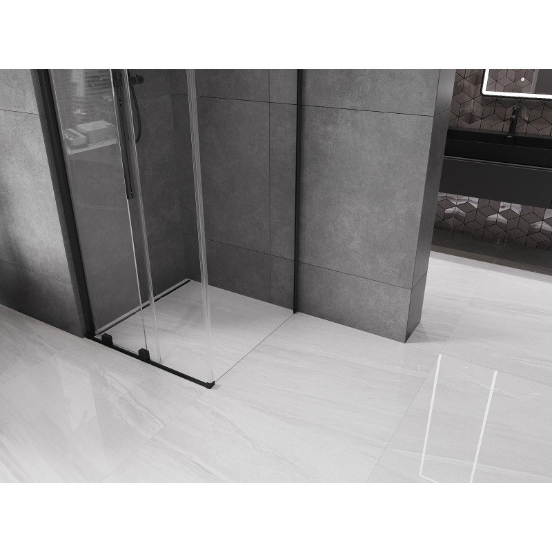 Mexen Velar разтегаема душ кабина 120 x 120 см, прозрачна, черна - 871-120-120-01-70