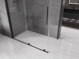 Mexen Velar плъзгаща се душ кабина 150 x 70 см, прозрачна, черна - 871-150-070-01-70