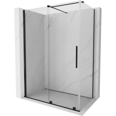 Mexen Velar плъзгаща се душ кабина 150 x 80 см, прозрачна, черна - 871-150-080-01-70