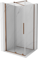 Mexen Velar плъзгаща се душ кабина 90 x 70 см, прозрачна, розово злато - 871-090-070-01-60