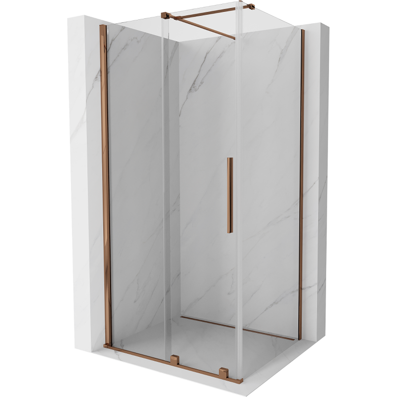 Mexen Velar душ кабина плъзгаща 100 x 110 см, прозрачна, розово злато - 871-100-110-01-60