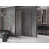 Mexen Velar плъзгаща се душ кабина 100 x 120 см, прозрачна, розово злато