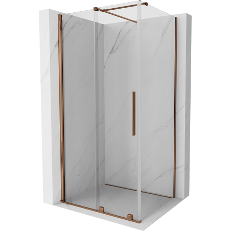 Mexen Velar плъзгаща се душ кабина 120 x 70 см, прозрачна, розово злато
