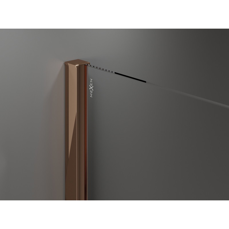 Mexen Velar плъзгаща се душ кабина 120 x 80 см, прозрачна, розово злато
