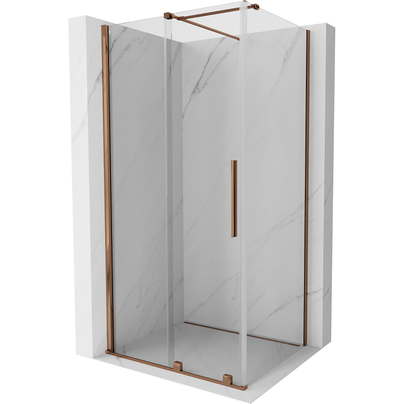 Mexen Velar душ кабина раздвижна 130 x 80 см, прозрачна, розово злато - 871-130-080-01-60