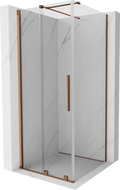 Mexen Velar плъзгаща се душ кабина 90 x 90 см, прозрачна, розово злато - 871-090-090-01-60