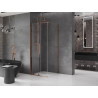 Mexen Velar плъзгаща се душ кабина 90 x 90 см, прозрачна, розово злато