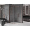 Mexen Velar душ кабина с плъзгаща се врата 160 x 75 см, прозрачно, розово злато - 871-160-075-01-60