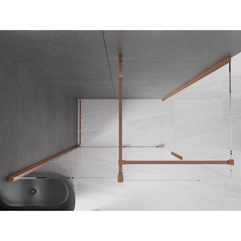 Mexen Velar плъзгаща се душ кабина 160 x 100 см, прозрачна, розово злато
