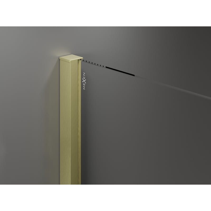 Mexen Velar плъзгаща се душ кабина 90 x 75 см, прозрачна, златна матирана