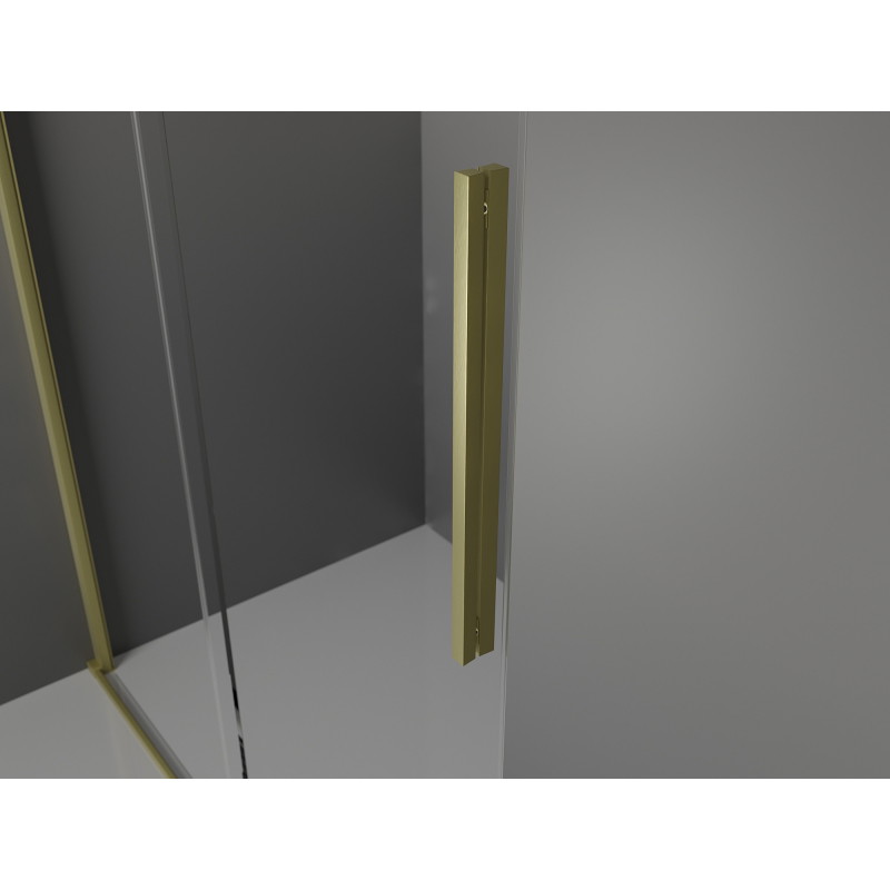 Mexen Velar плъзгаща се душ кабина 100 x 90 см, прозрачна, златно четкано