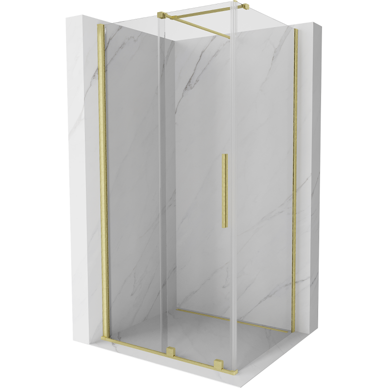 Mexen Velar плъзгаща се душ кабина 120 x 110 см, прозрачна, златна четка - 871-120-110-01-55