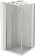 Mexen Velar плъзгаща се душ кабина 90 x 90 см, прозрачна, златна четкована - 871-090-090-01-55