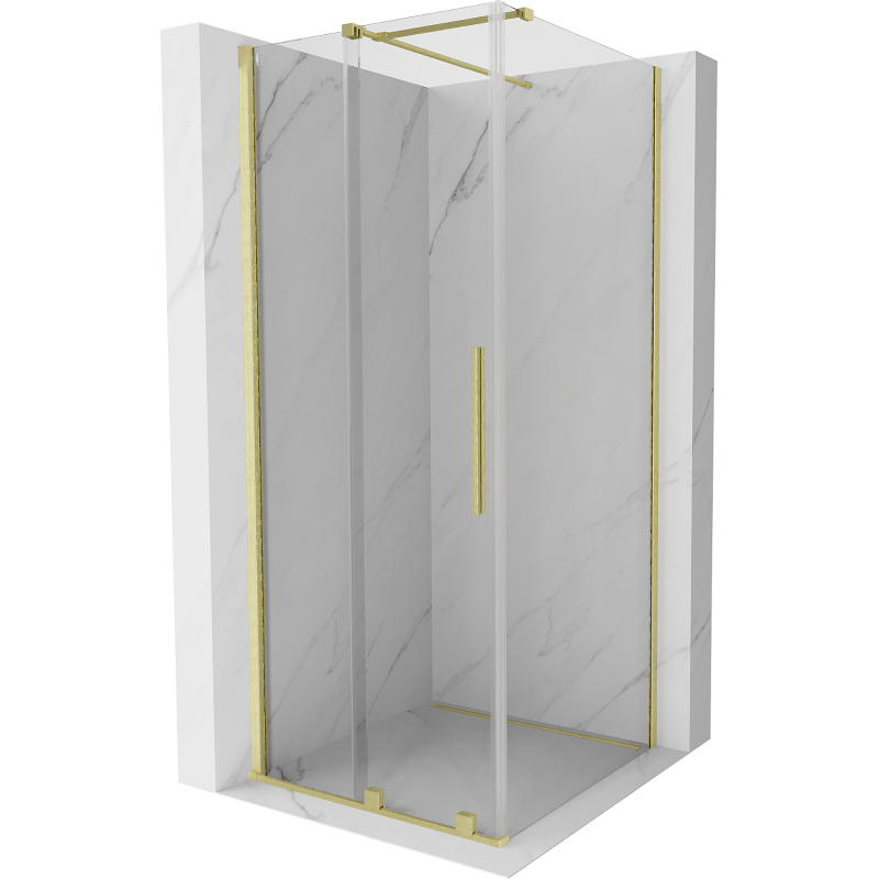 Mexen Velar душ кабина с раздвижни врати 120 x 120 см, прозрачна, златна четка - 871-120-120-01-55