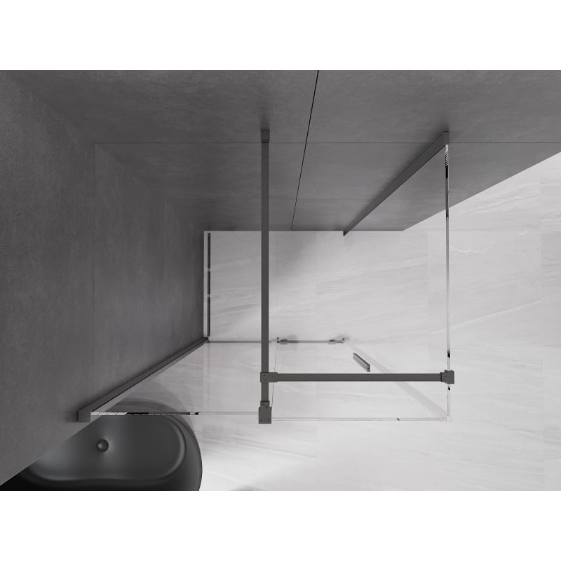 Mexen Velar раздвижна душ кабина 90 x 110 см, прозрачна, матирано оръжие сиво