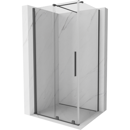 Mexen Velar душ кабина плъзгаща 90 x 120 см, прозрачно, gun gray шлифован - 871-090-120-01-66