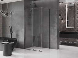 Mexen Velar душ кабина търкаляща 120 x 90 см, прозрачен, сивостоинствен - 871-120-090-01-66