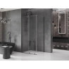 Mexen Velar плъзгаща се душ кабина 120 x 110 см, прозрачна, четка gun gray