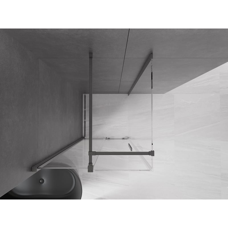 Mexen Velar плъзгаща се душ кабина 120 x 120 см, прозрачна, четка сиво