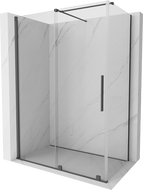 Mexen Velar плъзгаща се душ кабина 140 x 80 см, прозрачна, четкано оръжие сиво