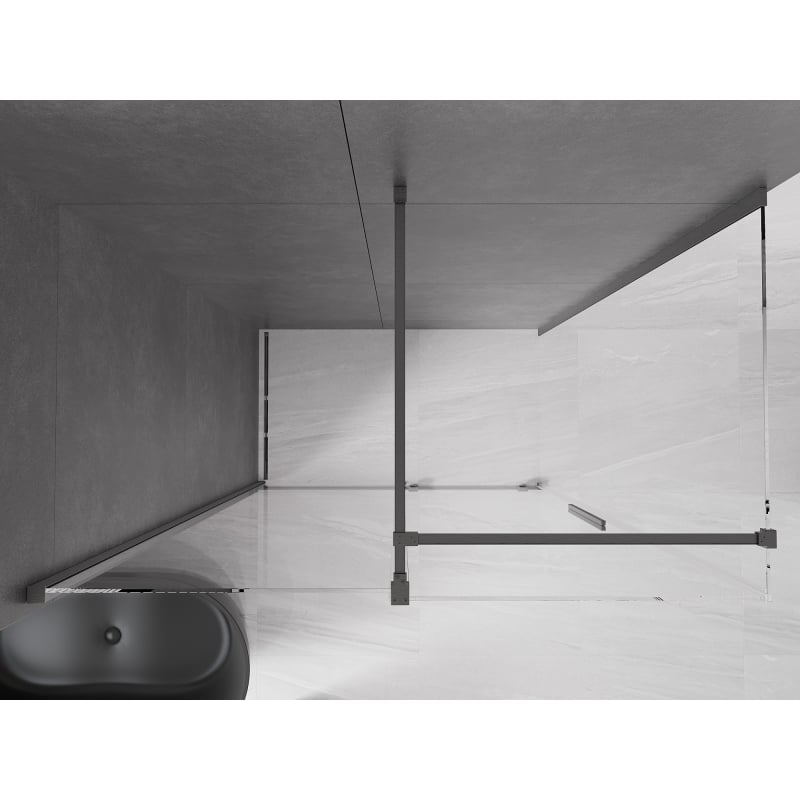 Mexen Velar плъзгаща се душ кабина 150 x 85 см, прозрачна, четкано сиво