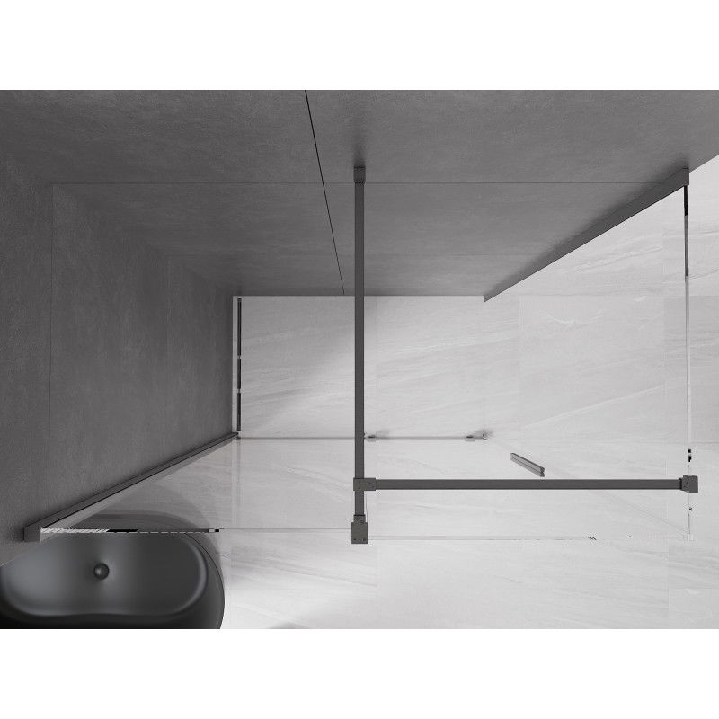 Mexen Velar плъзгаща се душ кабина 160 x 70 cm, прозрачна, четка gun gray - 871-160-070-01-66