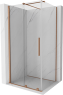 Mexen Velar душ кабина с плъзгащи се врати 90 x 70 см, прозрачна, brushed мед - 871-090-070-01-65