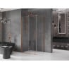 Mexen Velar душ кабина с плъзгащи врати 100 x 120 см, прозрачен, четкан мед - 871-100-120-01-65