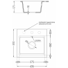 Mexen Milo гранитна мивка 1-коморова 435 x 410 mm, бяла, хромиран сифон - 6505441000-20