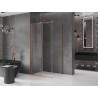 Mexen Velar плъзгаща се душ кабина 110 x 85 см, прозрачна, четкана мед