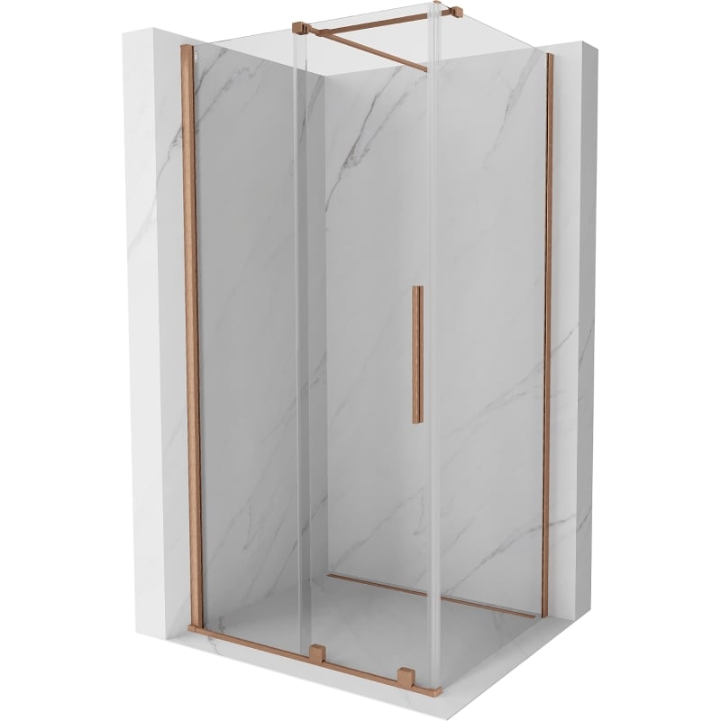 Mexen Velar разтегаем душ-кабина 110 x 100 см, прозрачна, четкана мед - 871-110-100-01-65