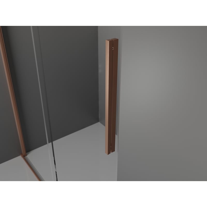 Mexen Velar плъзгаща се душ кабина 110 x 110 см, прозрачна, четкана мед