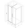 Mexen Velar Плъзгаща се душ кабина 120 x 80 см, прозрачна, четкана мед