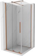 Mexen Velar душ кабина с плъзгащи врати 90 x 90 см, прозрачна, полирана мед - 871-090-090-01-65