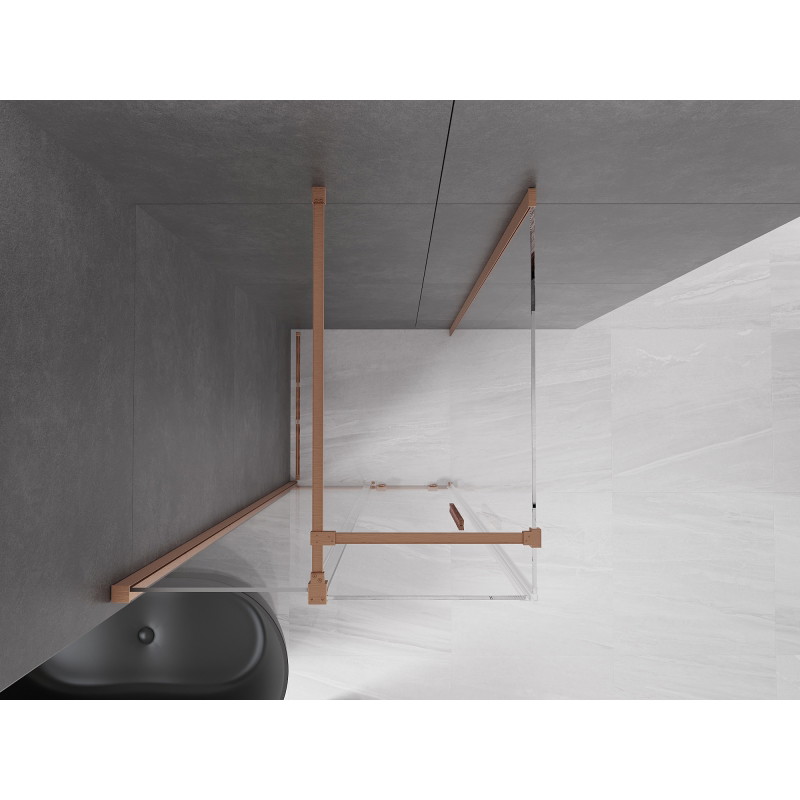 Mexen Velar плъзгаща се душ кабина 120 x 120 см, прозрачна, четкана мед