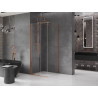 Mexen Velar плъзгаща се душ кабина 110 x 110 см, прозрачна, четкана мед