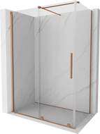 Mexen Velar плъзгаща се душ кабина 130 x 70 см, прозрачна, с матова мед
